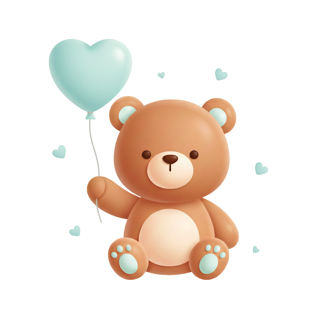 Søt bamse babyshower dekorasjon